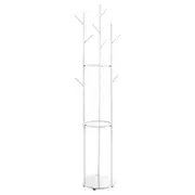 Clothes Coat Hat Rack Hall Stand Hanger Bag Tree Display Shelf Umbrella Garment Shoe Storage Closet Organizer Home Entryway 9 Hooks 3 Tiers