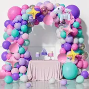 148Pcs Pink Purple Blue Pink Balloon Set Star Aluminum Film Balloon For Wedding Decoration Birthday Party Decoration Supplies