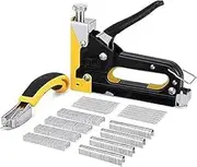 3 in 1 Heavy Duty Staple Gun with 3000 Staples and Staple Remover, Hand Operated Stainless Steel Nail Gun Tool for Upholstery, Fixing Material, Decoration, Carpentry, Furniture