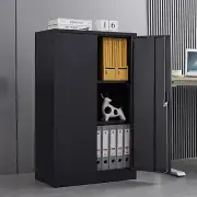 Folding file cabinet Metal Storage Cabinet With 2 Layers Adjustable Shelves US