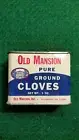 Full UNOPENED Old Mansion Pure Ground Cloves Spice 1 Ounce Tin Vintage