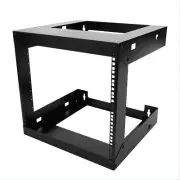 9U Wall Mount Open Frame 19'' Server Equipment Rack Threaded 18 inch depth Black