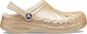 [Crocs] Kids' Baya Lined Glitter Clog, Winter White, J3