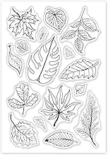 GLOBLELAND Leaves Clear Stamps Silicone Stamp Cards Tree Leaf Clear Stamps for Card Making Decoration and DIY Scrapbooking
