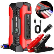 Pro 89800mAh 8 in 1 Car Jump Starter Power Bank Pack Compact w Lights Hammer