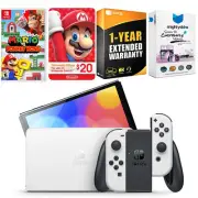 Nintendo Switch White OLED + Mario vs. Donkey Kong Game + $20 eShop Gift Card