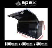 BRAND NEW 2MM TOOLBOX FLAT BLACK ALUMINIUM TOOL BOX -UTETRUCK STORAGE- 1868FFPBL
