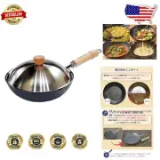 Induction-Compatible Iron Frying Pan Set with Lid - 10.2 inches Japan Made