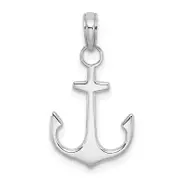 14K White Gold 2-D Polished Anchor Charm