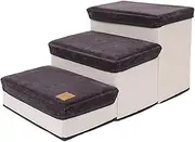 Folding Dog Stairs, Pet Steps. 3 Steps Foldable Dogs Stair Small Medium Dogs, Dog Stairs Foldable Storage Pet Stairs 3 Tiers, Pet Storage Stepper High Beds Sofa, Holding Up 55lbs Cat Ramp Bed