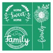 JAJADO Home Sweet Home Silk Screen Stencils Family Chalk Paste Transfers Farm...