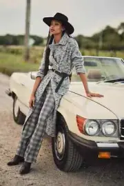 Anthropologie Maeve Plaid Bootcut Pants size M new black color