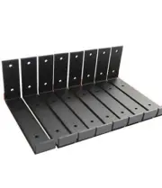8 Pack - 7.25"L x 4"H x 1.5"W 5mm Thick Black Hook Brackets, Hook Iron Shelf...