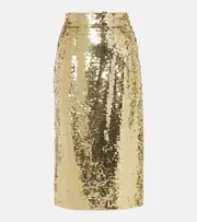 [Dolce & Gabbana] Dolce & Gabbana Sequined midi skirt AU 14 gold