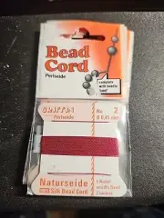 Silk Cord Griffin Beading Stringing Thread Maroon No. 2 0.45mm