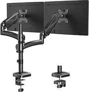MOUNTUP Dual Monitor Stand, Height Adjustable Monitor Desk Mount, Gas Spring Monitor Arm for Two 17-32 Inch Screens, with C Clamp/Grommet Mounting Base, Holds 4.4-17.6 lbs per Arm, Max VESA 100x100mm