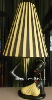 PLASTIC RIBBON LEMON & BLACK LAMPSHADE for *MEDIUM* BARSONY LADY LAMP