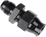 ISINFLASH 6AN Male Flare to 3/8 Fuel Hardline Tube Fitting Hardwire Compression Adapter Straight Connector Aluminum Alloy Black 1pcs