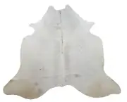 Cowhide Rug Cream White Large Light Brazilian Natural Hair On Hide 7ft x 6.1ft