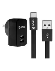 [Moki] Type-C USB Cable + Wall Black
