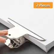 2pcs Stainless Steel Binder Spring Clips Office Paper Clip Binder Grip Clamps