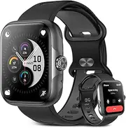 [anyloop] GPS Smart Watch for Men Women Bluetooth 5.3 Answer Make Calls 1.78'' AMOLED Display Fitness Traker with 3ATM Waterproof Heartrate Sleep Monitor for iOS & Android (Black, Normal)