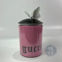 在飛比找Yahoo!奇摩拍賣優惠-BRAND楓月 GUCCI 古馳 粉色LOGO蠟燭 白色蝴蝶