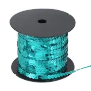 11 Yard 6mm Flat Round Sequins Trim Ribbon, Lake Blue