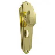Original Art Deco Privacy Knob Set, Polished Brass