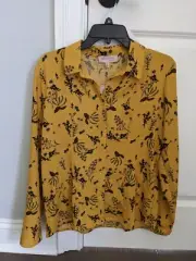 Philosophy Women's Floral Print Button Front Top size M Medium