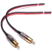 Speaker Cables to RCA Plugs Adapter, 2-Channel (1 Foot) As shown