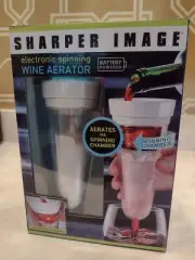 NIB Sharper Image Electronic Spinning Wine Aerator Battery Operated LED Lighting