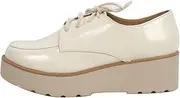 [Soda] Women's Jimbo Crinkle Oxford Lace Up Lug Platform Wedge Shoes