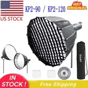 US TRIOPO KP2-90 90cm / KP2-120 120cm Deep Parabolic Softbox For Flash LED Light