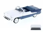 DIECAST CAR & DISPLAY CASE 1955 OLDSMOBILE SUPER 88 W/WELLY 22432WBU 1/24