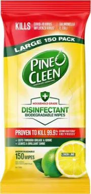 Pine O Cleen Disinfectant Biodegradable Multipurpose Wipes, Lemon Lime, 450 Wipe