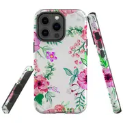 For Apple iPhone 13 Pro Case, Armour Back Cover, Floral Garden