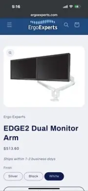 Edge2series dual monitor mounts. Top of the line. 2 Dual mounts per order NIB.