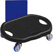 Ab Roller Board, Silent Abdominal Trainer with Mat, Full Body Workout Wheel for Fat Burning & Core Strength, Home Gym Fitness Equipment, PVC, Stainless Steel, 32 x 27 x 9 cm