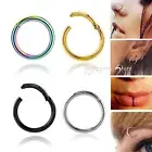 Titanium Nose Lip Ear Septum Seamless Segment Clicker Ring Hoop Earring Piercing