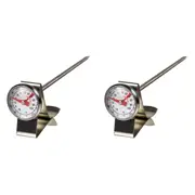 2x Davis & Waddell Milk Frothing 13cm -10°C to 100°C Thermometer Glass/Stainless