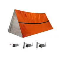 在飛比找Yahoo!奇摩拍賣優惠-戶外簡易帳篷單層保暖用品救災保溫應急睡袋急救露營帳篷