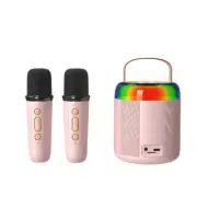 Mini Karaoke Audio with 2 Wireless Microphones for Kids Adults, Portable2888