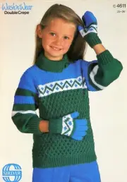 Colourwork Sweater & Gloves Knitting Pattern - Sirdar C4611 - Kids 1 - 6 yrs