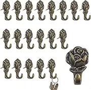 Push Pin Hangers, 20 Pcs Zinc Alloy Pin Hooks Picture Hanging Nails for Home Office Fabric Wall Wooden (Bronze)