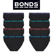 8 Pack Bonds Hipster Briefs Mens Plus Size Cotton Undies Underwear Black Bulk