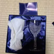 Two Rare Old Saint Louis Herbe Crystal Wine Glasses