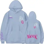 [Flyself] Kpop Stray Kids Hoodies Mens Womens MANIAC Cotton Long Sleeve Pullover Top Sweatshirts with Kangaroo Pockets Jumper Tops Sportswear
