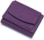 [Generic] 1 x Mini Purse Women's Small Genuine Leather Purse Women's Mini Purse with RFID Women's Purse Genuine Leather Small Lightweight Wallet Protection Short Women Small Purse with Coin Compartment