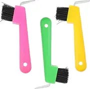 Kisangel Horseshoe Repairing Brush Cattle Foot Trimmer Horse Hoof Pick Grip Hoof Picks Random Color